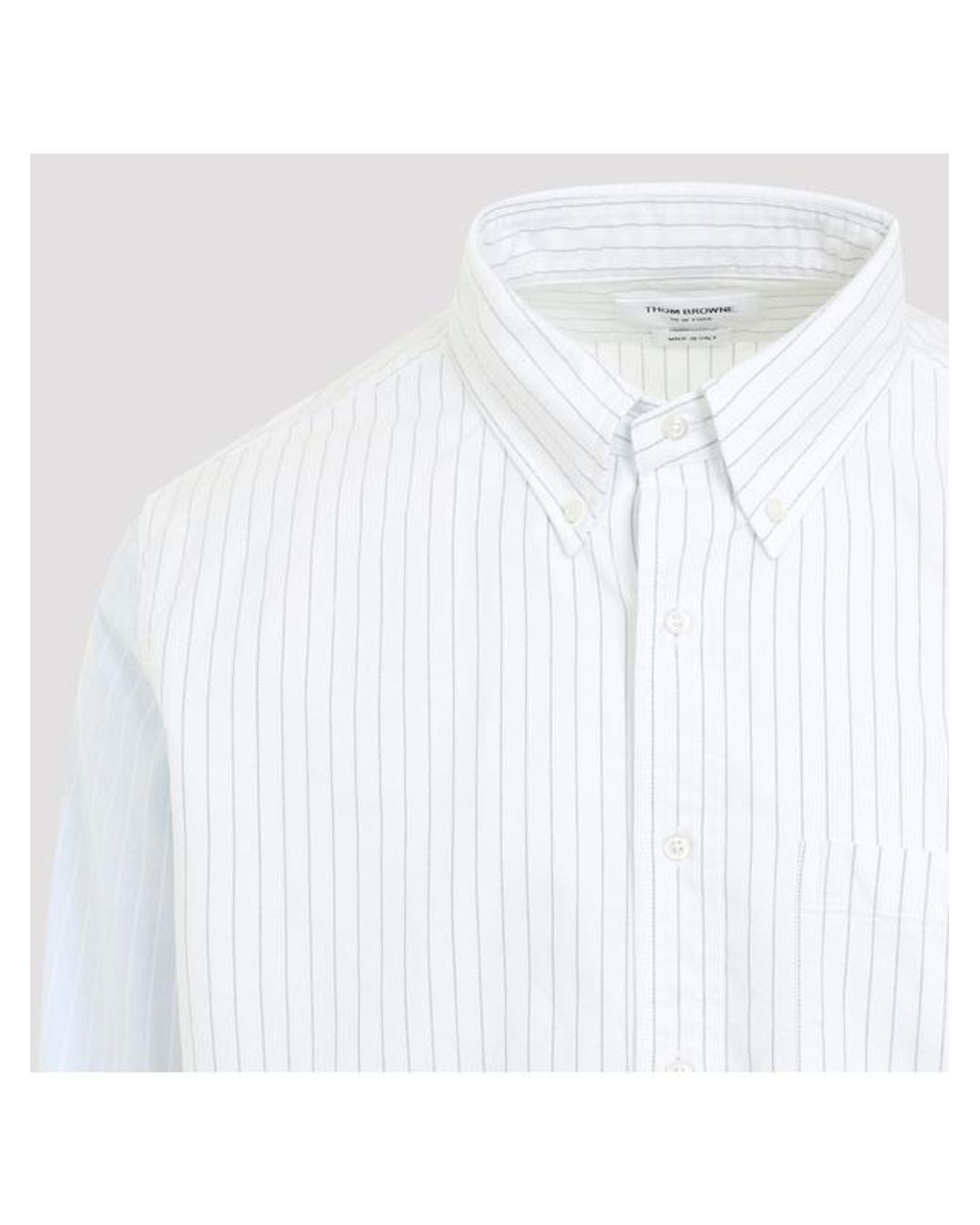 Thom Browne White Stripe Panel Button-Down Shirt for men