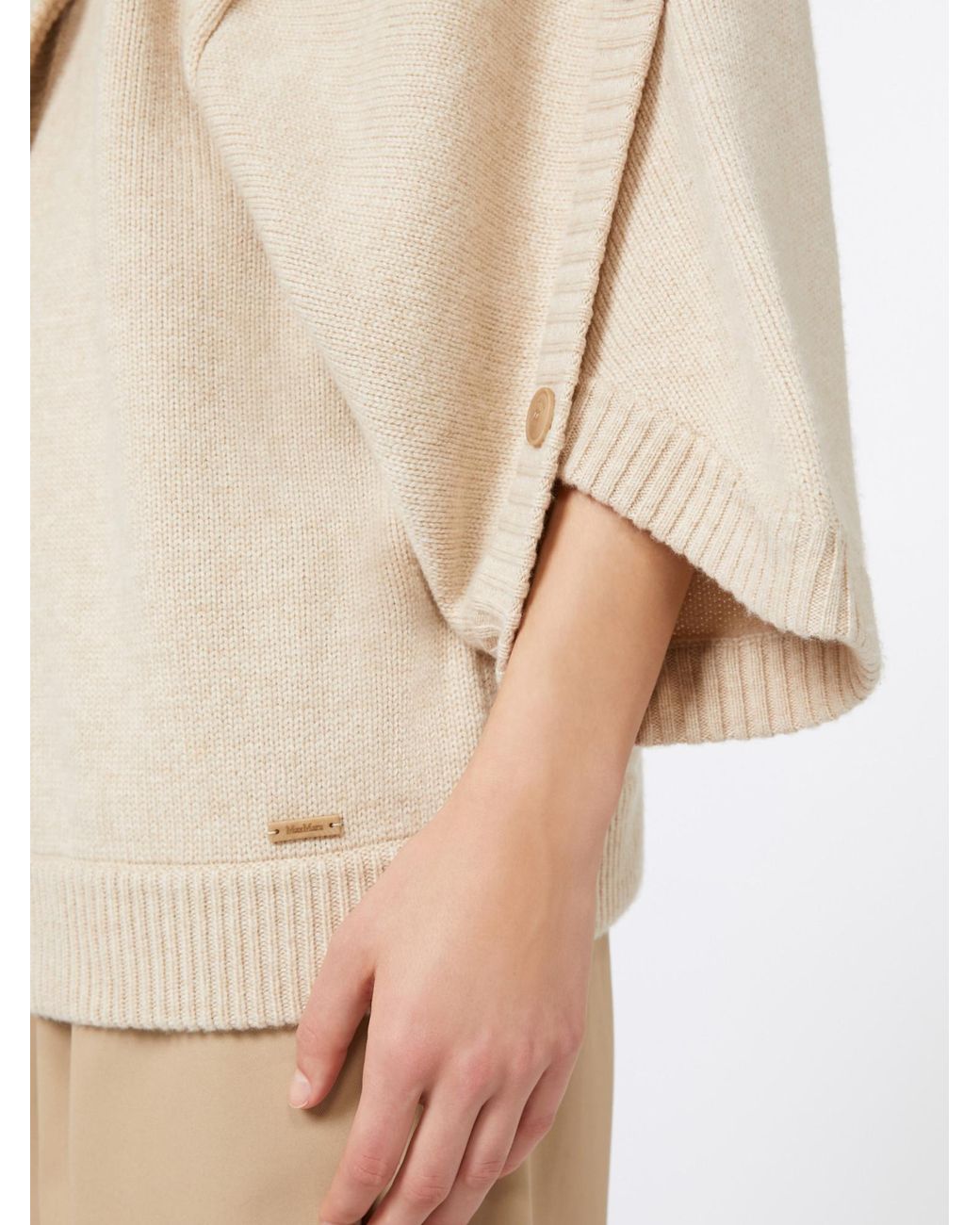 Max Mara Natural Vals Button Detailed Open-Front Cardigan