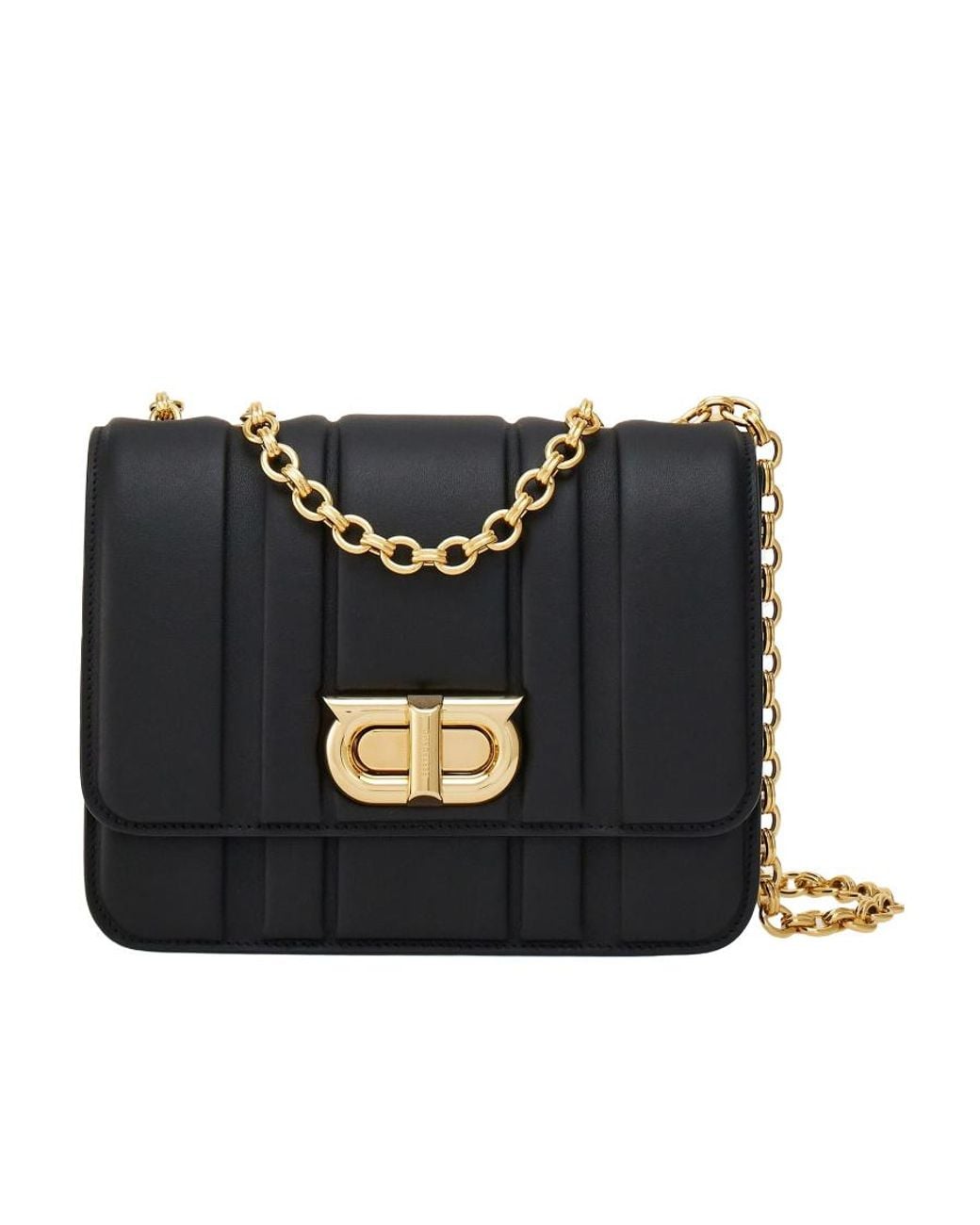 Ferragamo Black Ferragamo Logo Plaque Shoulder Bag