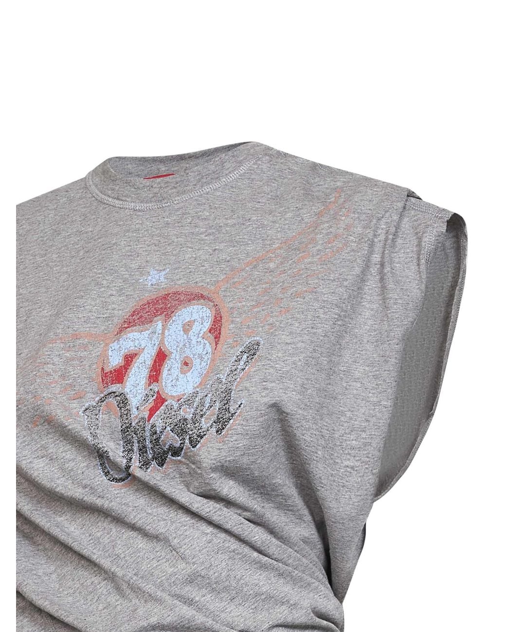 DIESEL Gray Graphic-Print Bodysuit