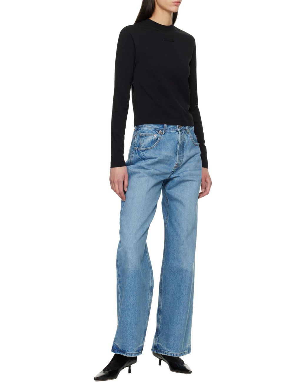 Jacquemus Black Logo Patch Long-Sleeve Top