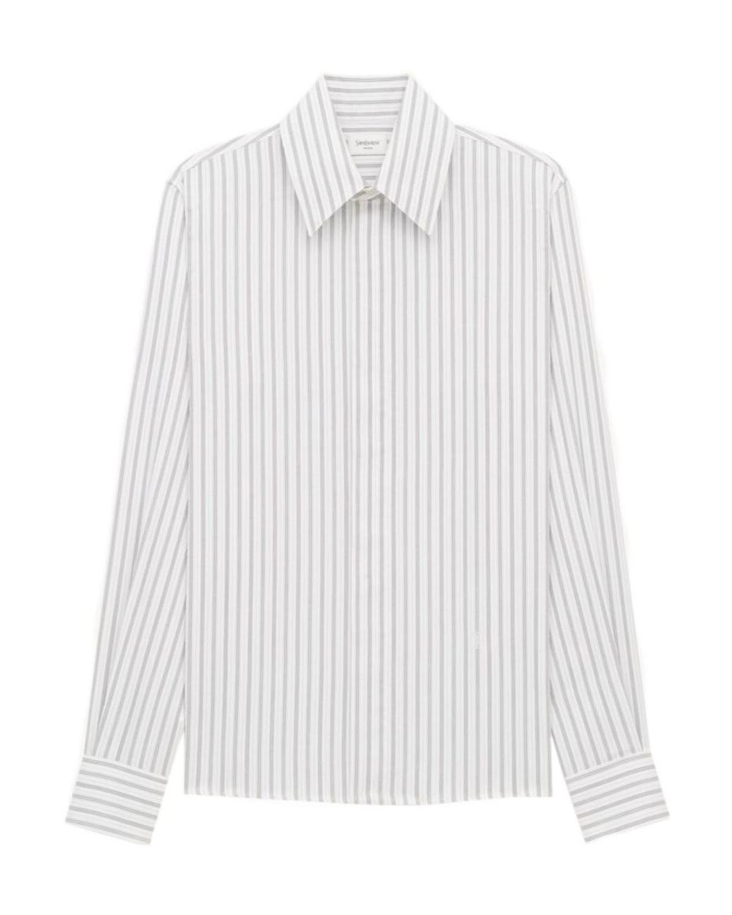 Saint Laurent White Cassandre Shirt for men