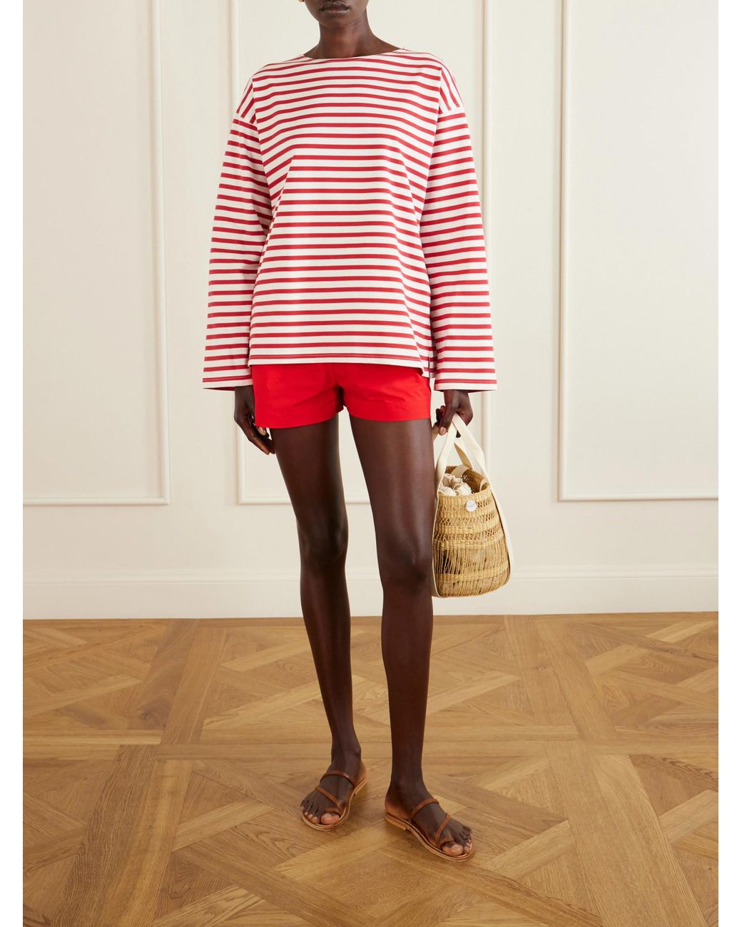 Matteau Red Breton Striped Cotton-Jersey T-Shirt