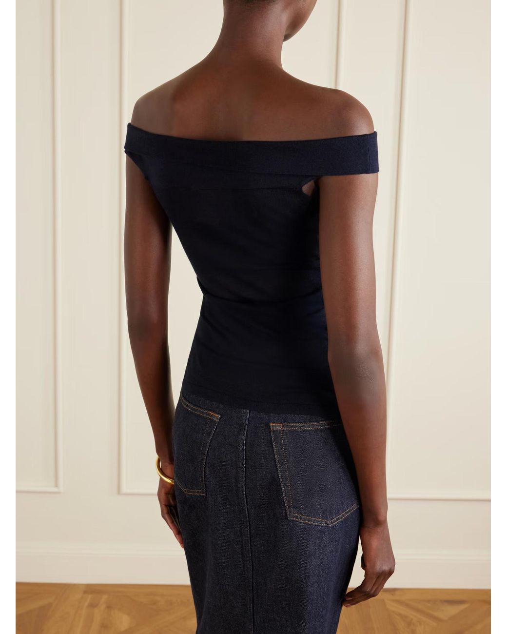 arch4 Blue Off-Shoulder Top