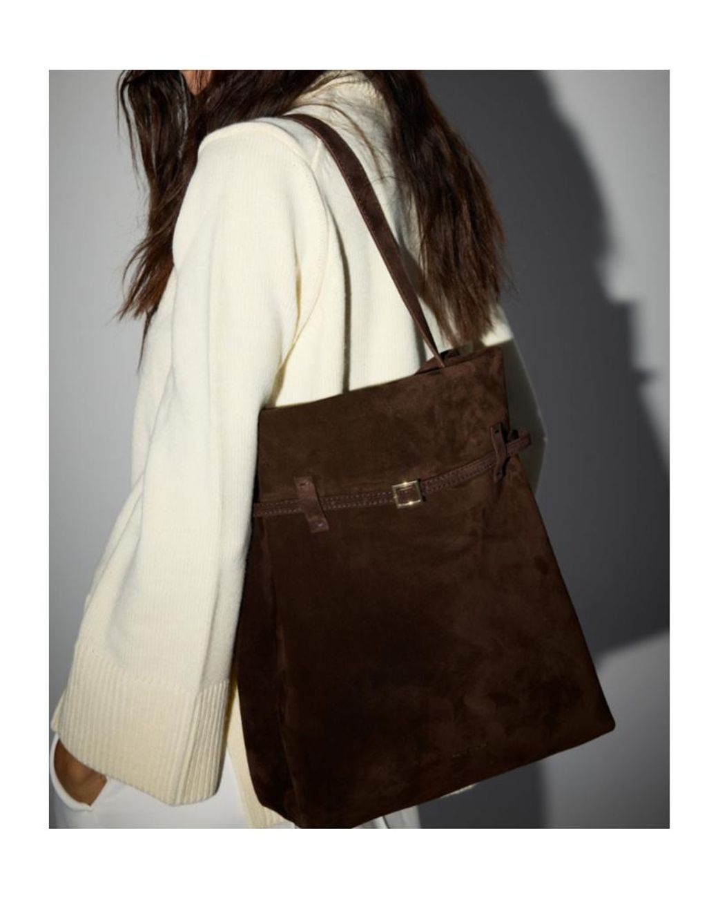 MANU Atelier Brown Tote Du Jour Belt-Detailed Tote Bag