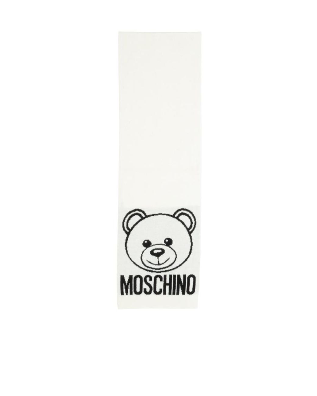 Moschino White Contrasting Logo Scarf