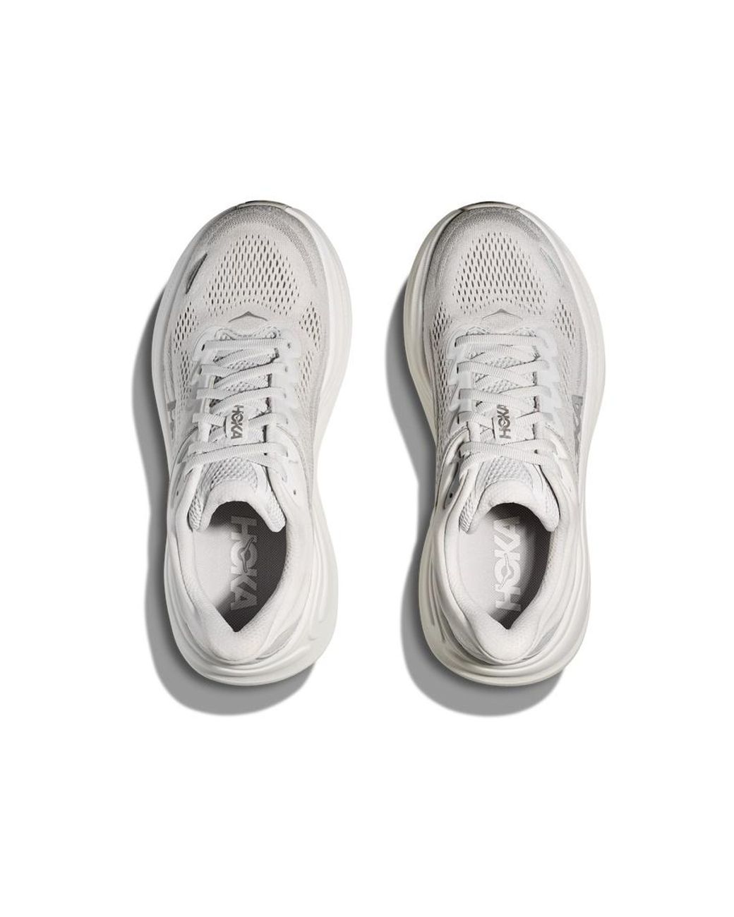 Hoka One One White Bondi 9 Running Shoes