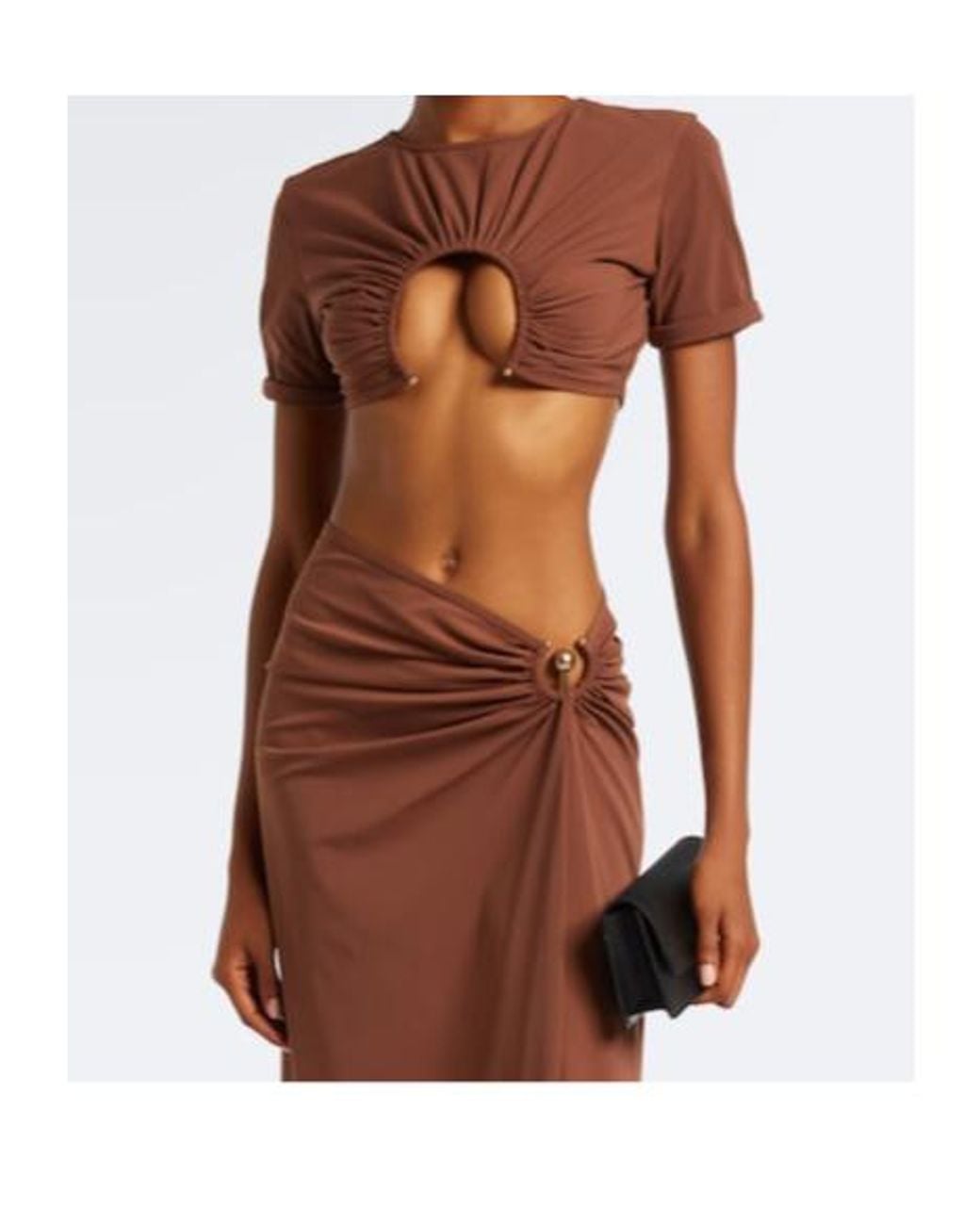 Christopher Esber Brown Cutout Bikini Top