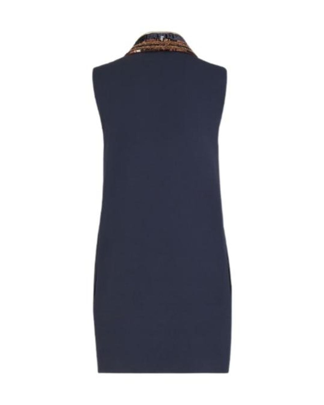 Fendi Blue Sequin Embellished Sleeveless Mini Dress