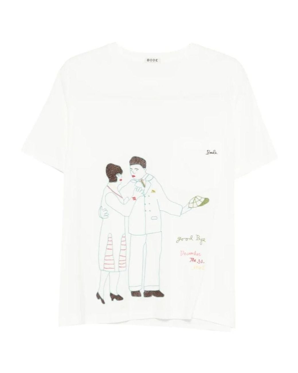 Bode White Companion T-Shirt for men