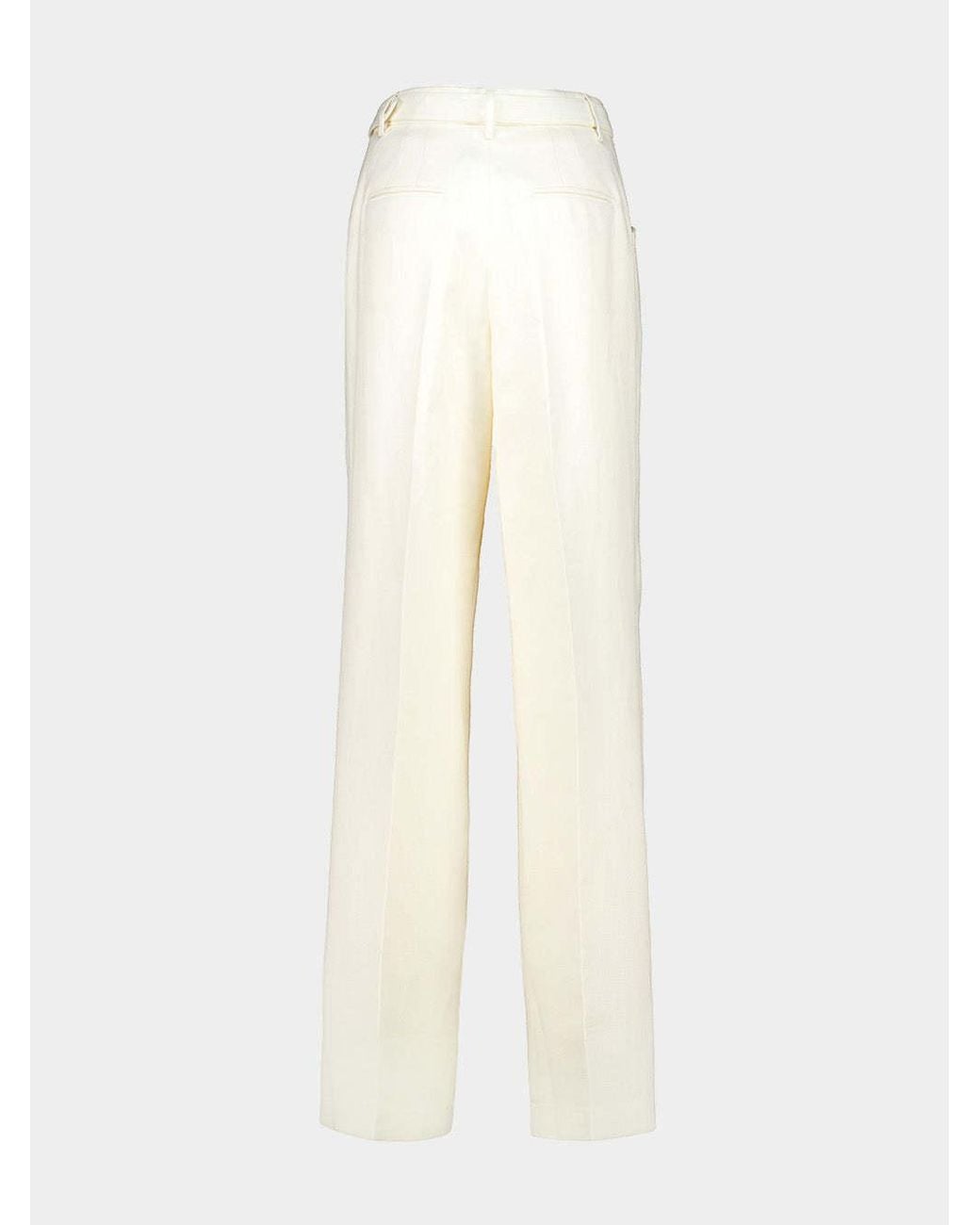 Gabriela Hearst White Norman Textured-Linen Trousers