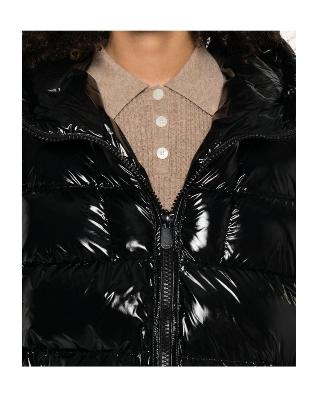 Pinko Black Zip-Up Hooded Jacket