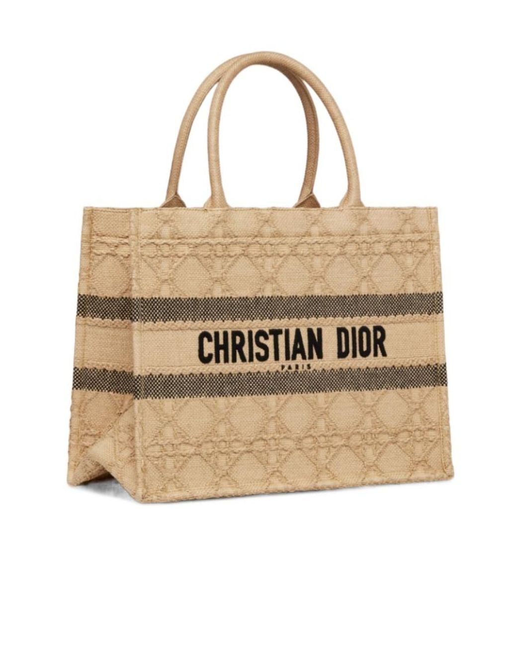 Dior Natural Book Tote Medium Wine Coconut Handbag