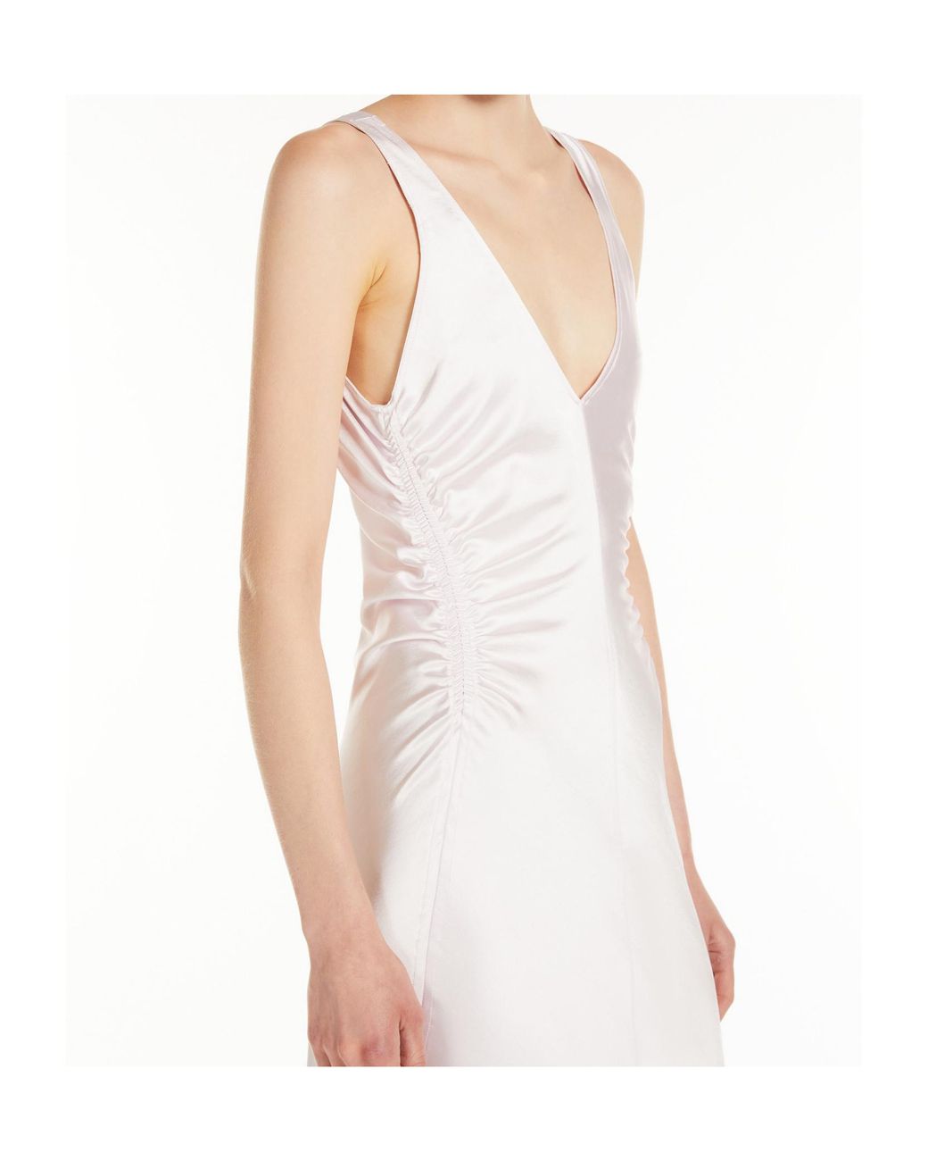 Sportmax White Long Satin Dress