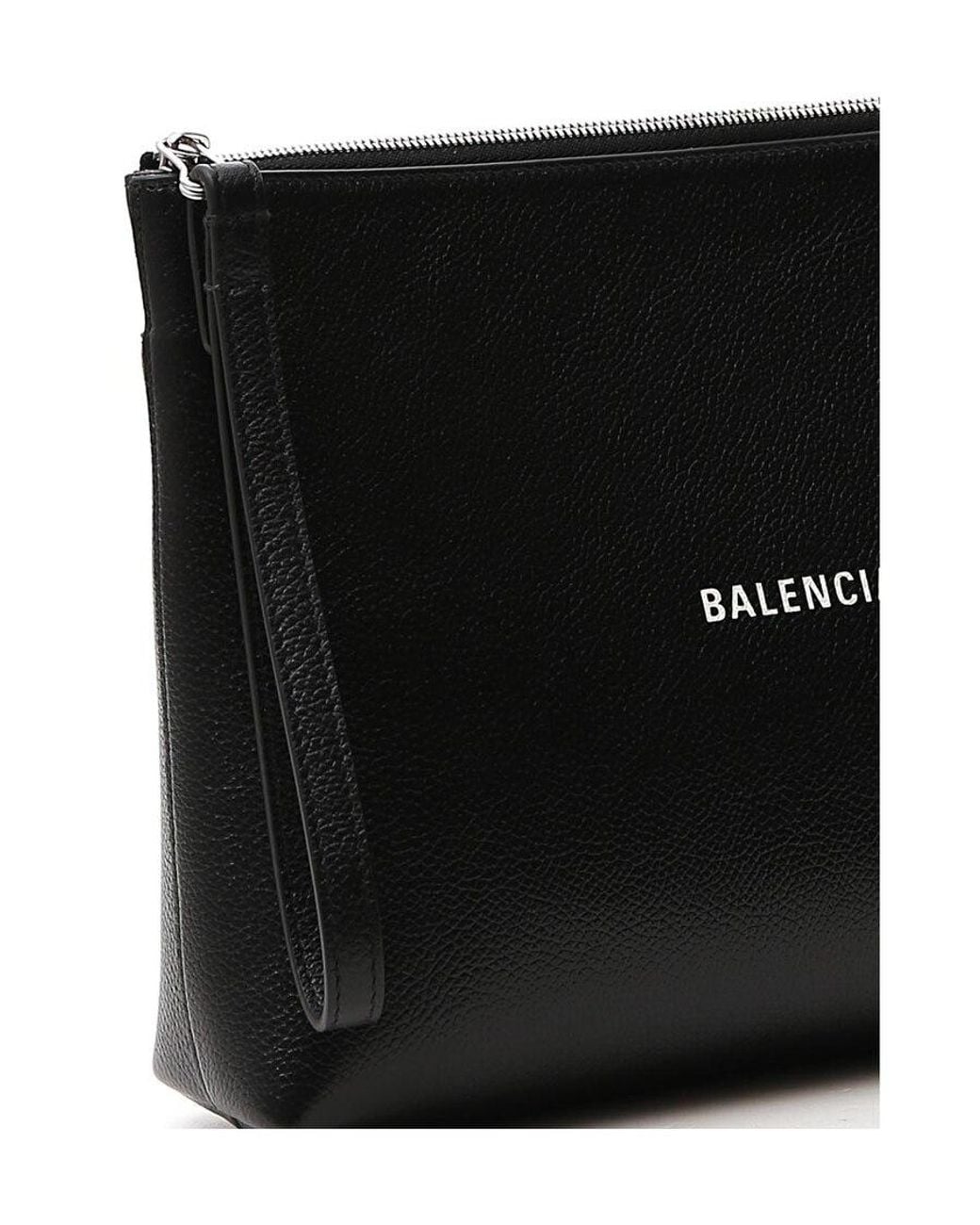 Balenciaga Black Logo Print Clutch for men