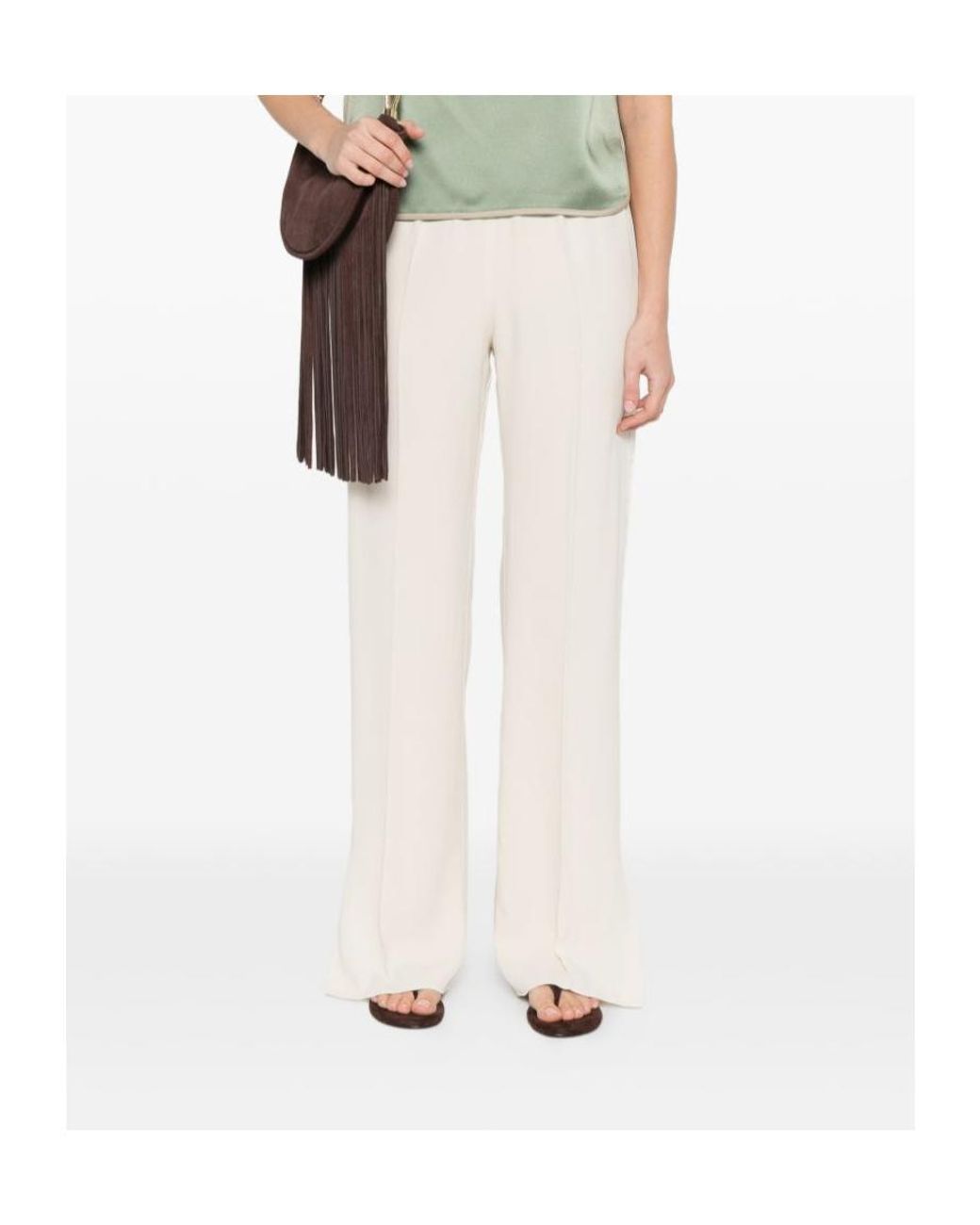 Forte_forte White Elasticated Trousers
