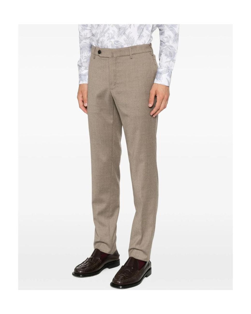 Incotex Gray Belt-Loops Straight-Leg Trousers for men