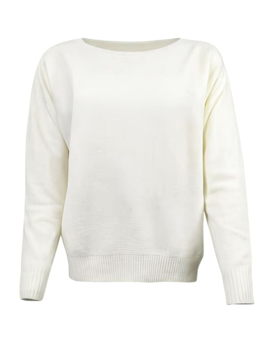 D.exterior White Long-Sleeved Sweater