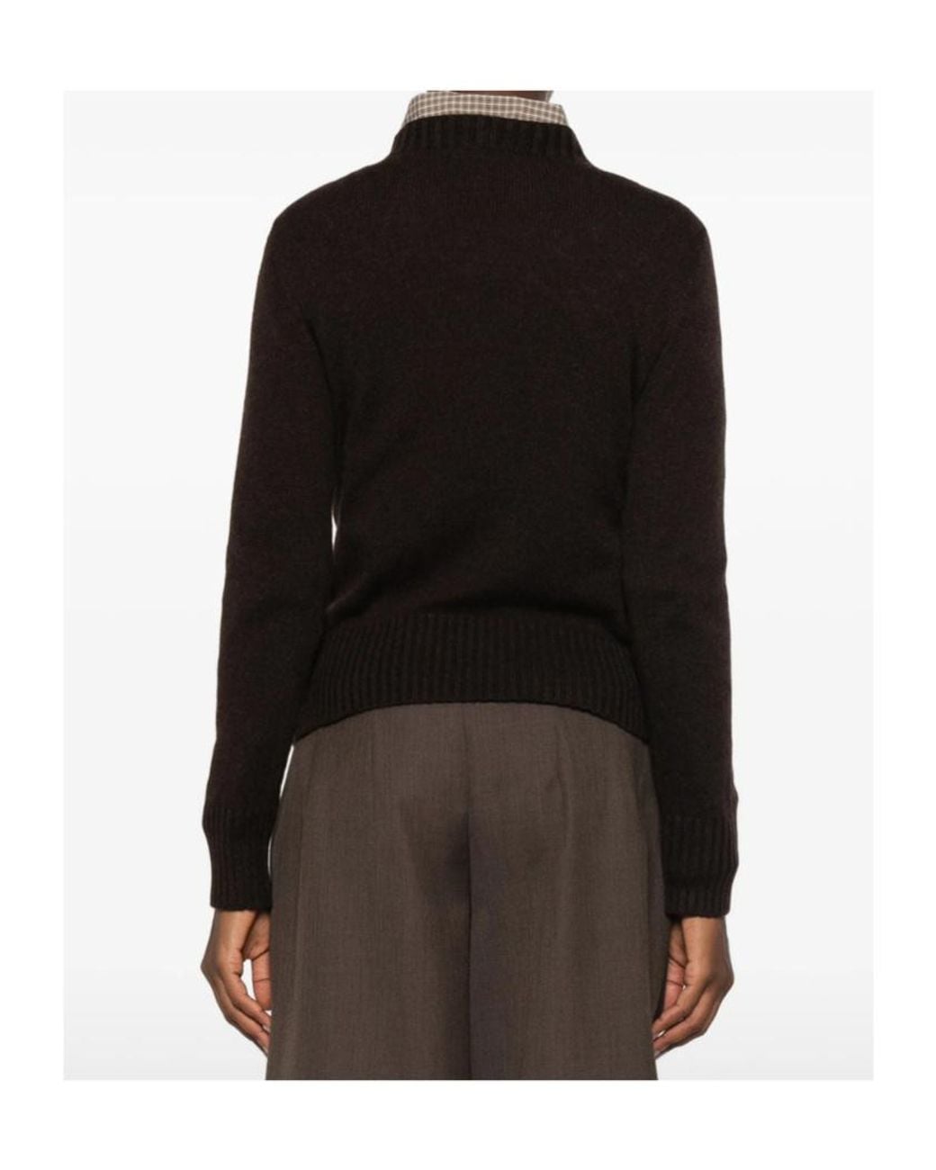 Aragona Black Ribbed-Trim Sweater