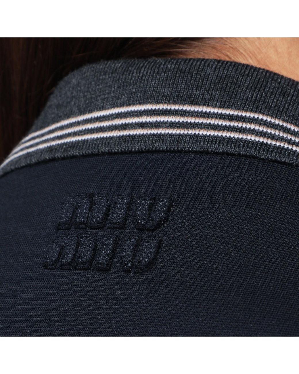 Miu Miu Blue Two-Toned Polo Sweatshirt