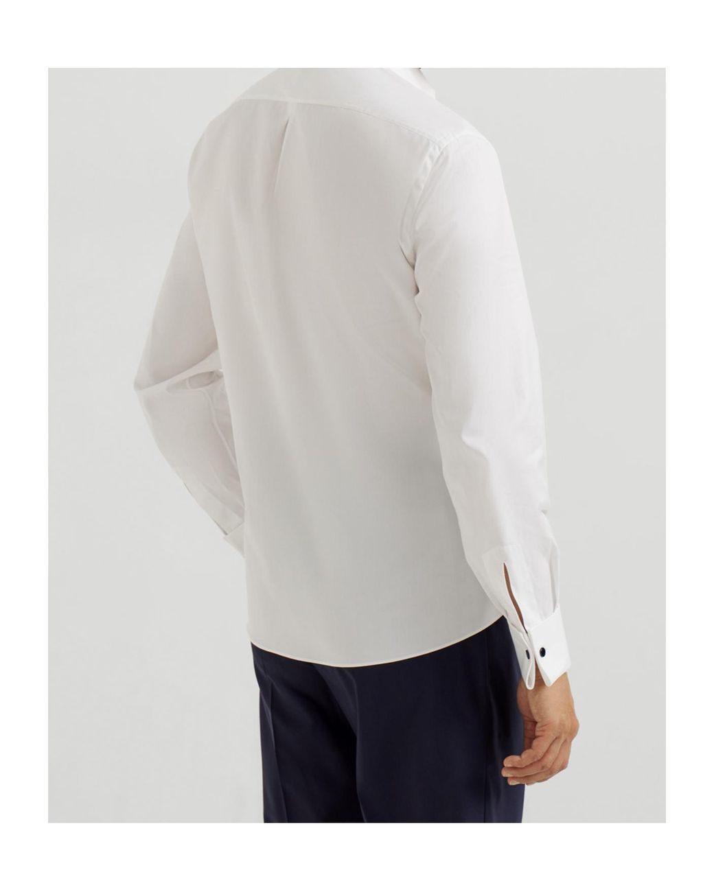 Brunello Cucinelli White Cotton Shirt for men