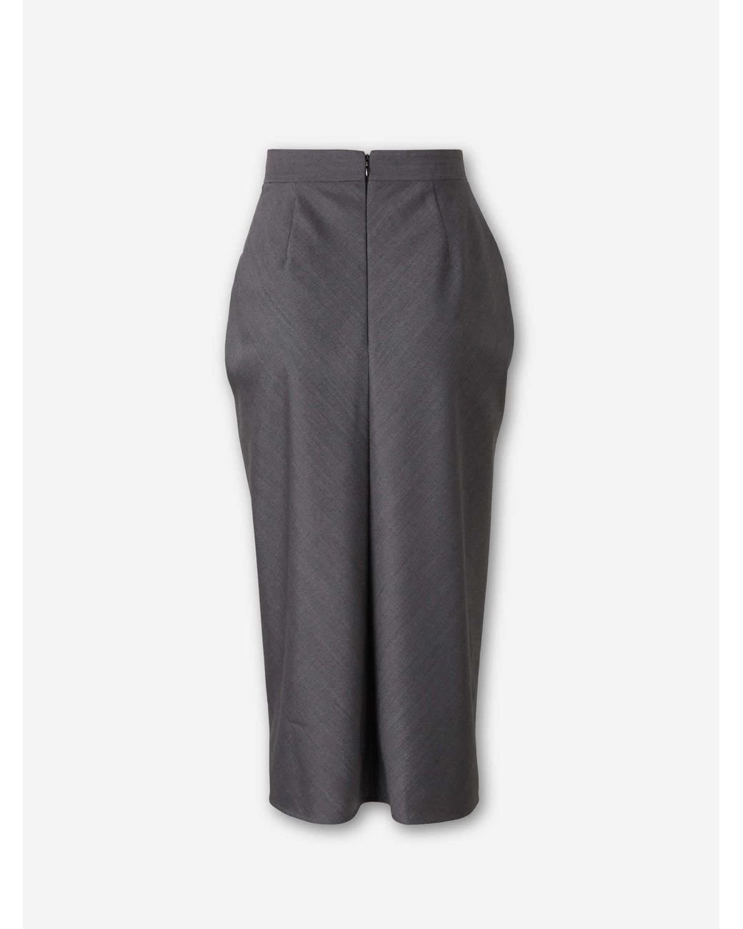 Givenchy Gray Draped Midi Skirt