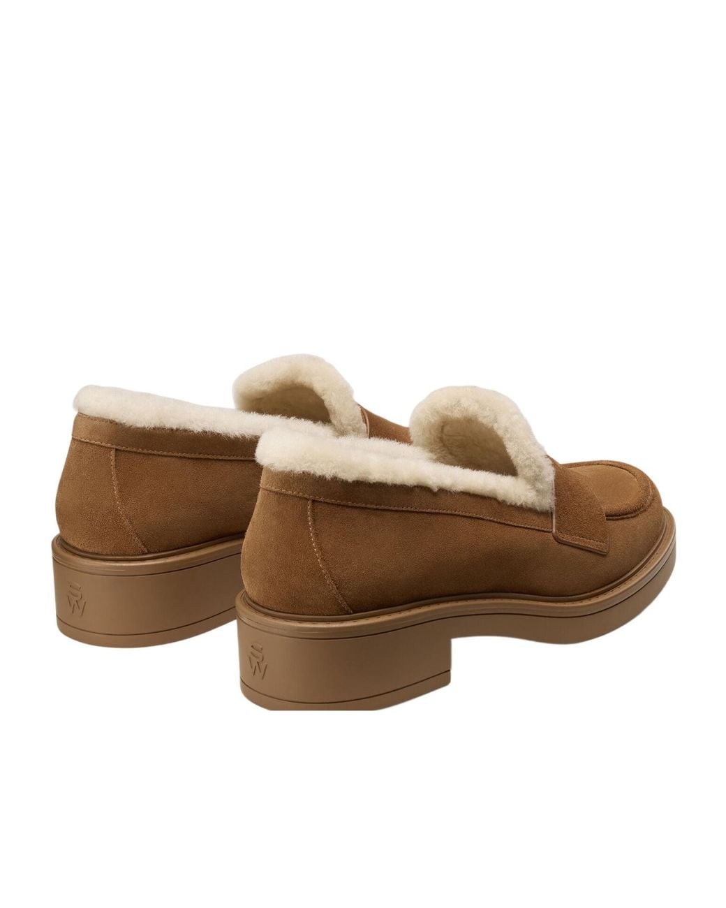 Stuart Weitzman Brown Celia Lite Shearling Loafer