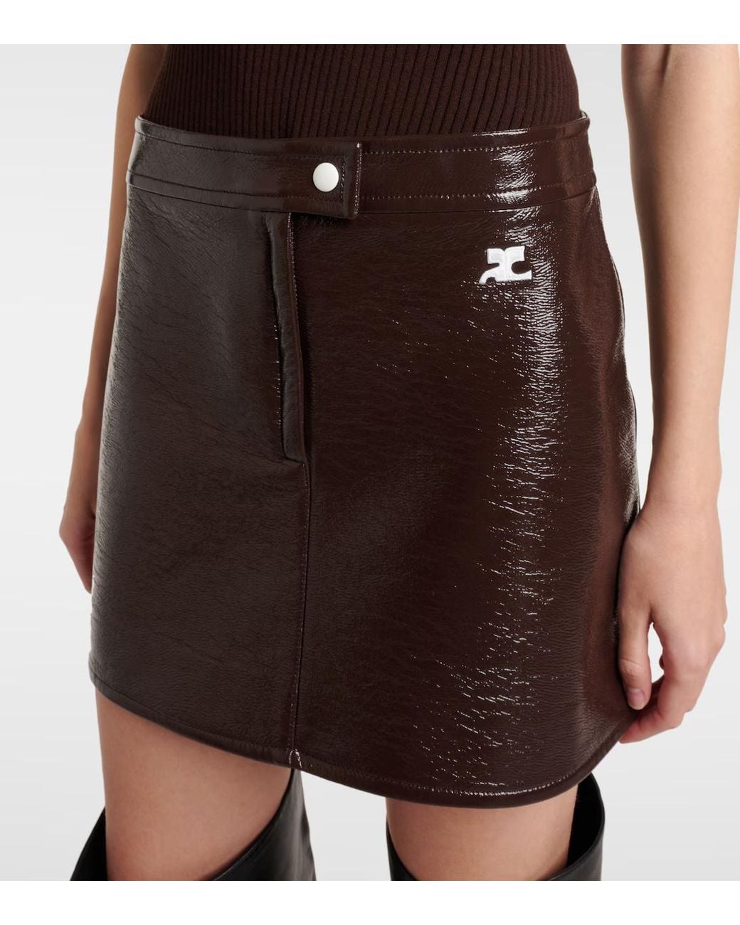 Courreges Brown Zipper Skirt