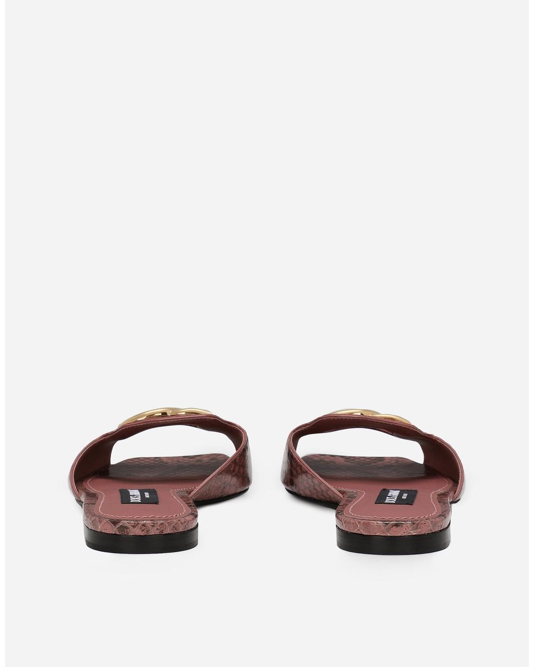 Dolce & Gabbana Brown Python Skin Sliders