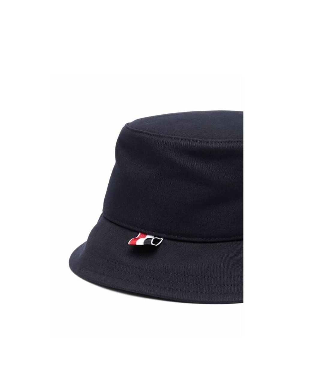 Thom Browne Blue 4-Bar Cotton Bucket Hat for men