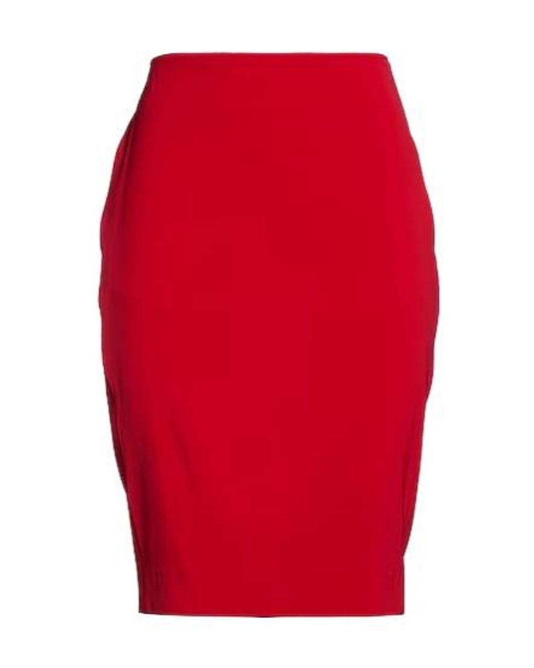 Saint Laurent Red Simple Pencil Skirt