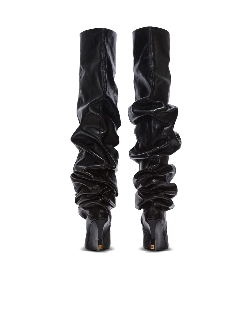 Balmain Black Wedge Thigh-High Boots