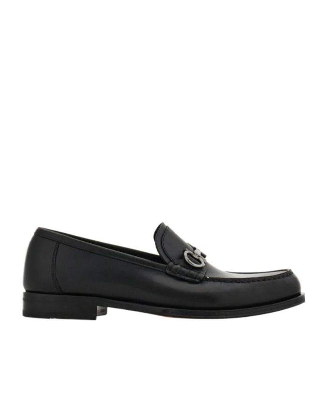 Ferragamo Black Ferragamo Gancini Buckle Slip-On Loafers for men