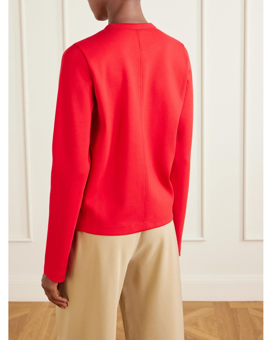 Flore Flore Red Organic Cotton-Jersey Cardigan
