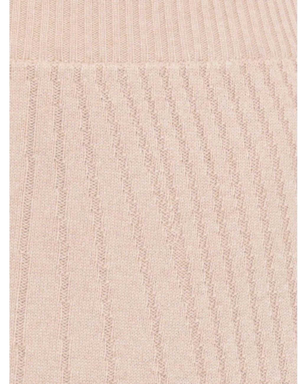 D.exterior Natural Ribbed Midi Skirt