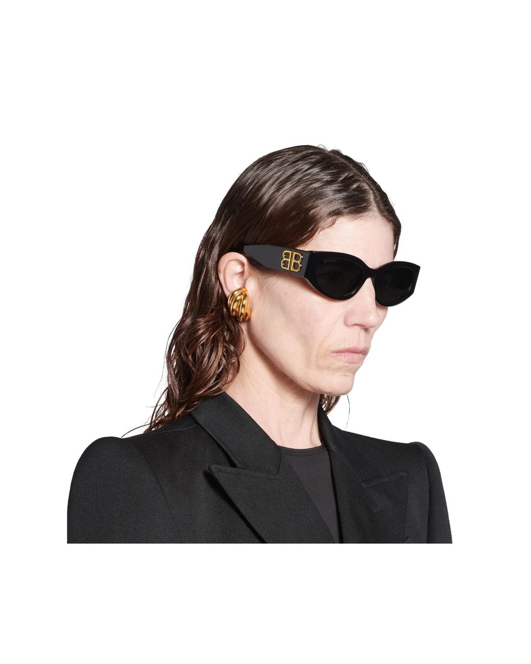 Balenciaga Black Eyewear Bossy Round-Frame Sunglasses