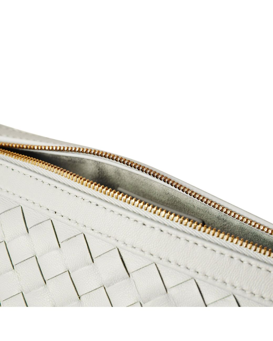 Bottega Veneta White Woven Baguette Bag