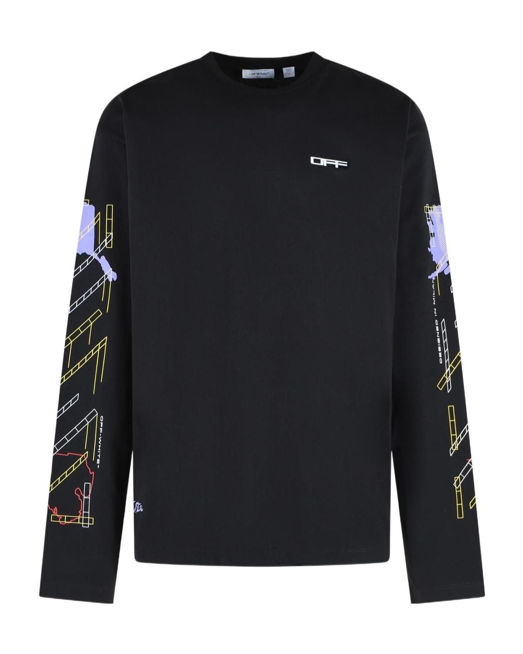Off-White c/o Virgil Abloh Black Archigeography Arrow Long-Sleeve T-Shirt for men