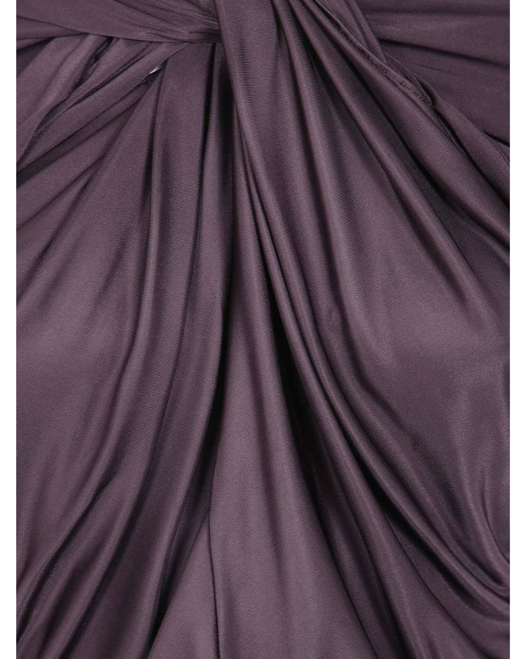 Balmain Purple Twist-Detail Long-Sleeve Bodysuit