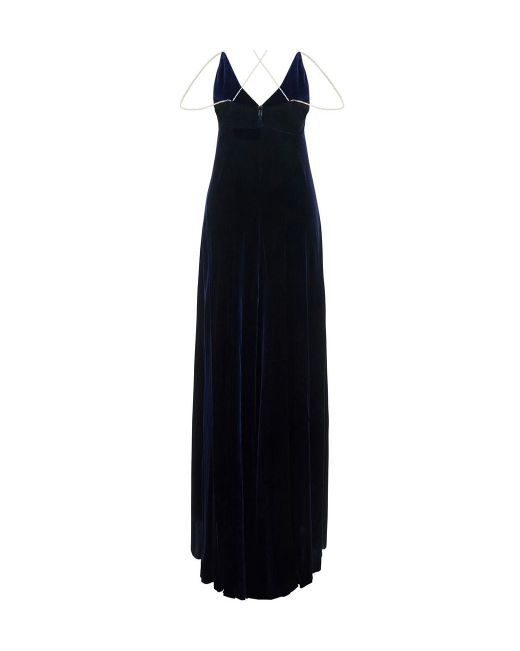 Forte_forte Black Beaded Strap Velvet Maxi Dress