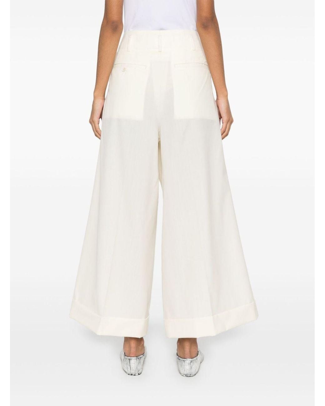 Comme des Garçons White Wool Trousers