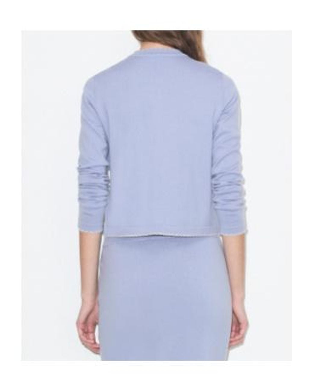 Tory Burch Blue Kendra Scalloped Trim Cardigan