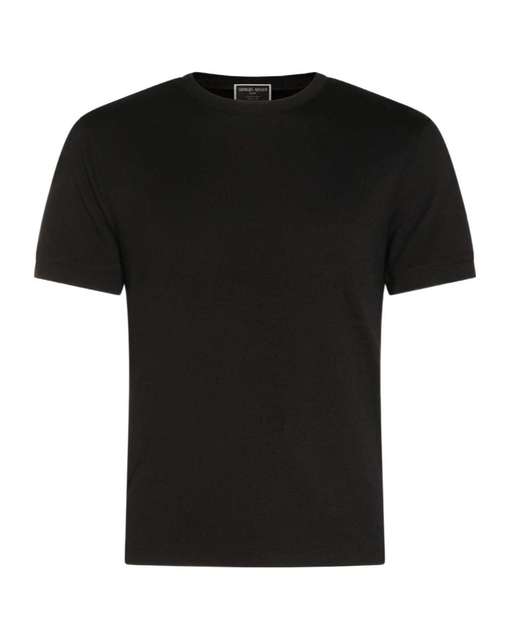 Giorgio Armani Black Short-Sleeved Crewneck T-Shirt for men