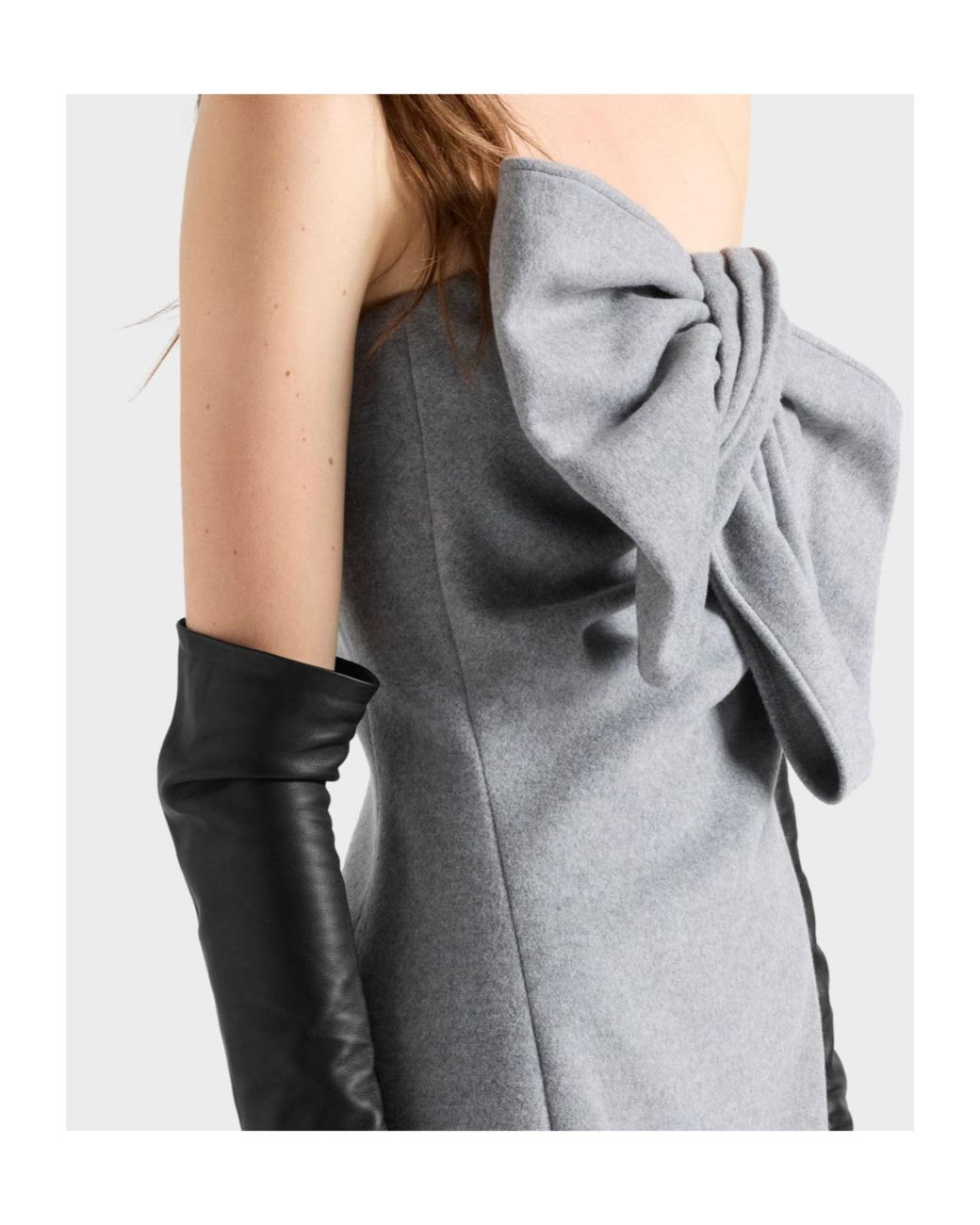 7 For All Mankind Gray Bow-Detail Mini Dress