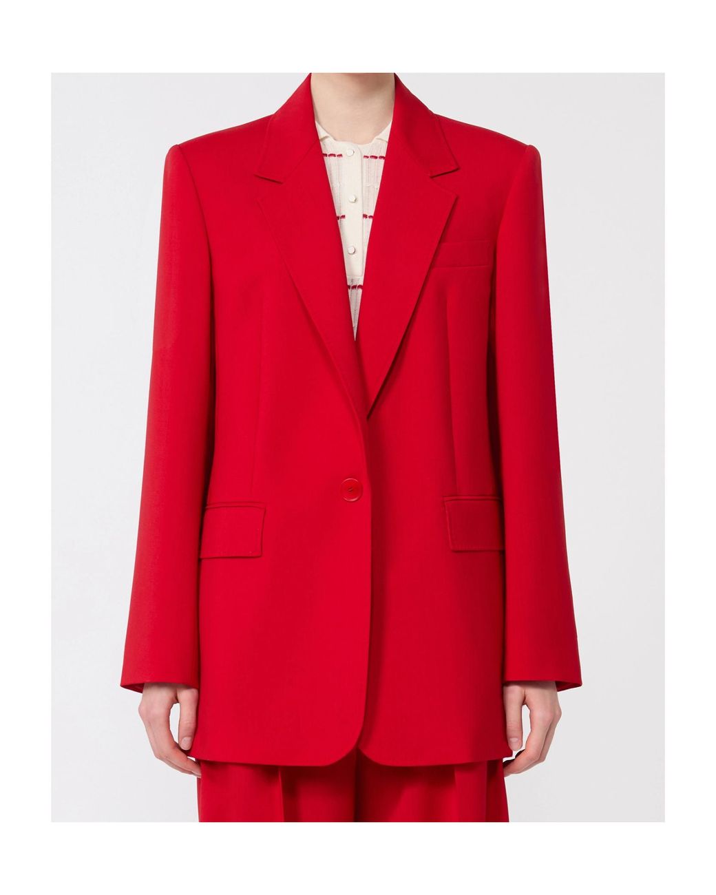 Max Mara Red Single Breasted Blazer
