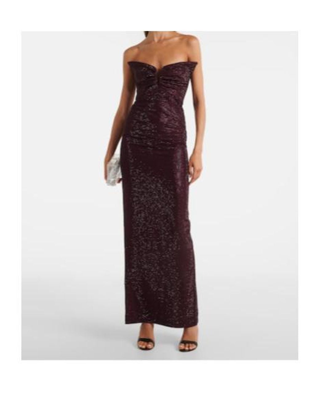 Roland Mouret Purple Crystal-Embellished Gown