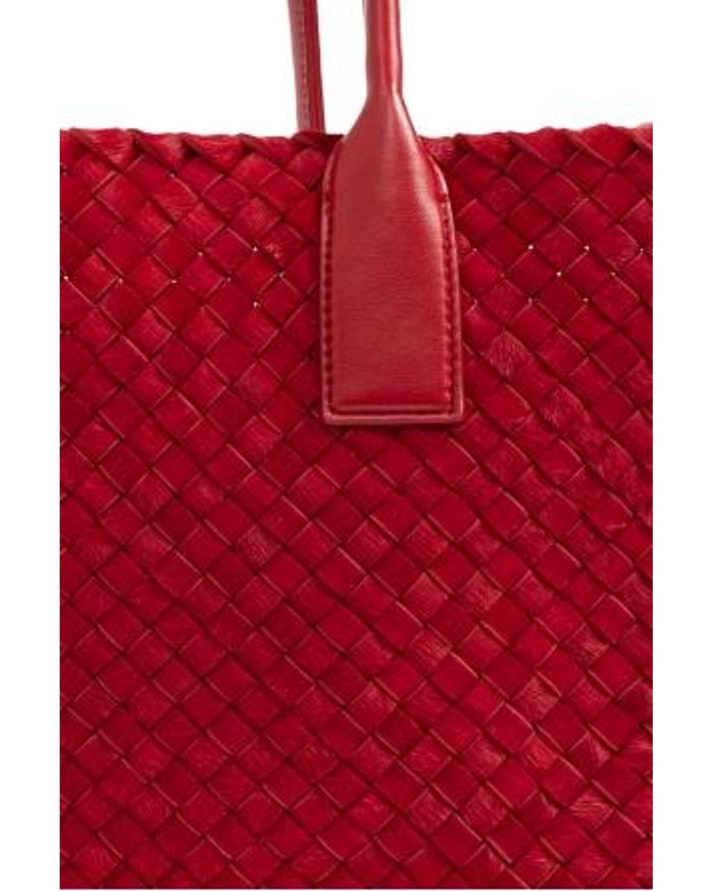 Bottega Veneta Red Woven Handbag