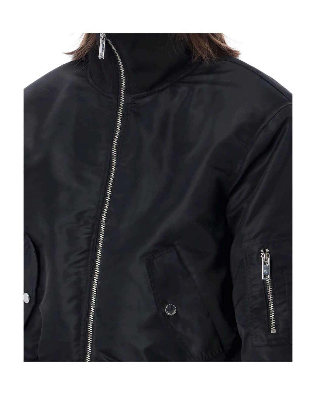 Frankie Shop Black Storm Cropped Bomber Jacket