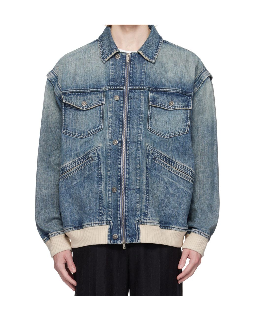 ジャケット GOLDEN  DELUXE BRAND Denim jacket with embroidered Golden Goose Deluxe Brand Babette Denim Jacket in Mid Wash