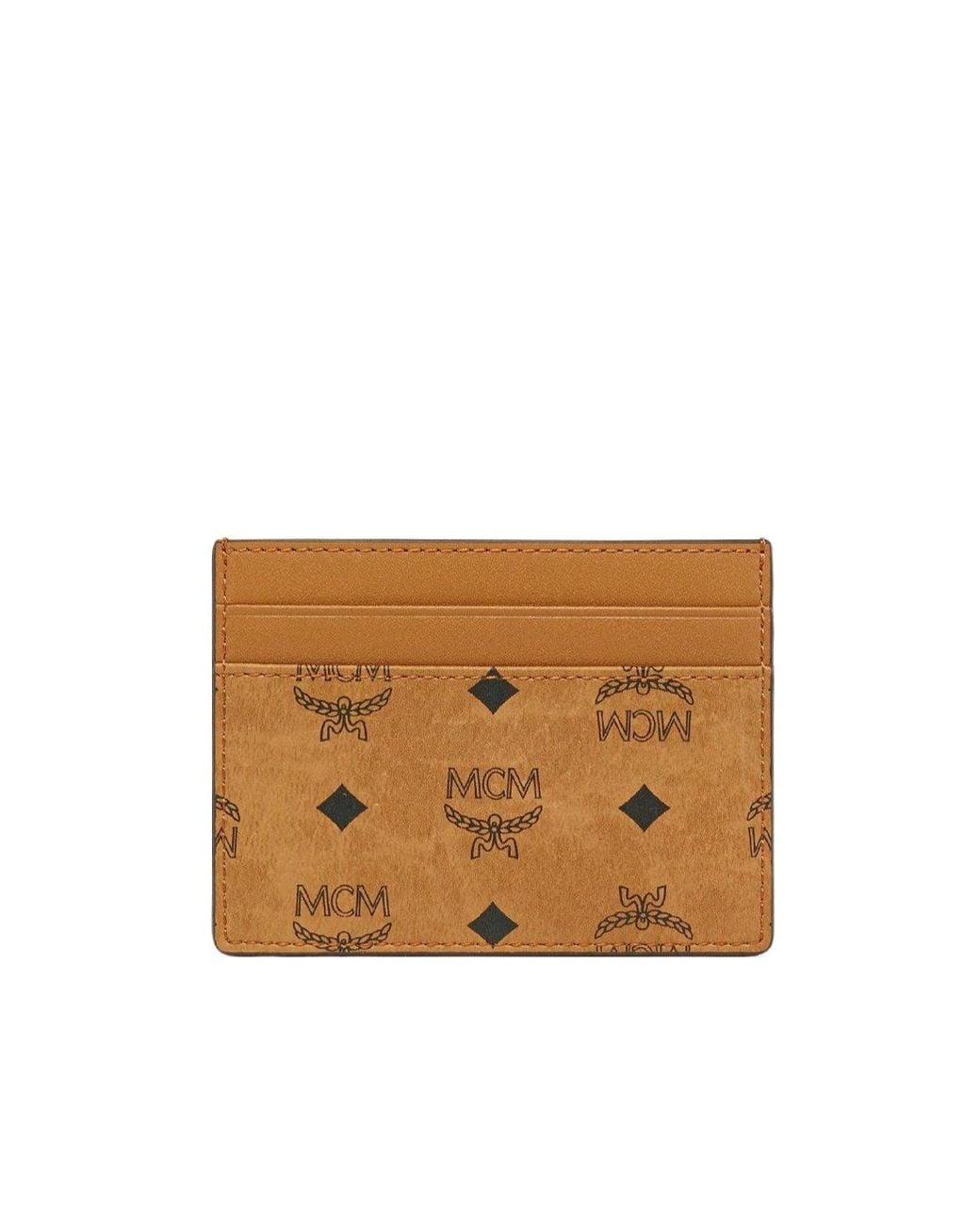 MCM Natural Aren Visetos Card Holder for men